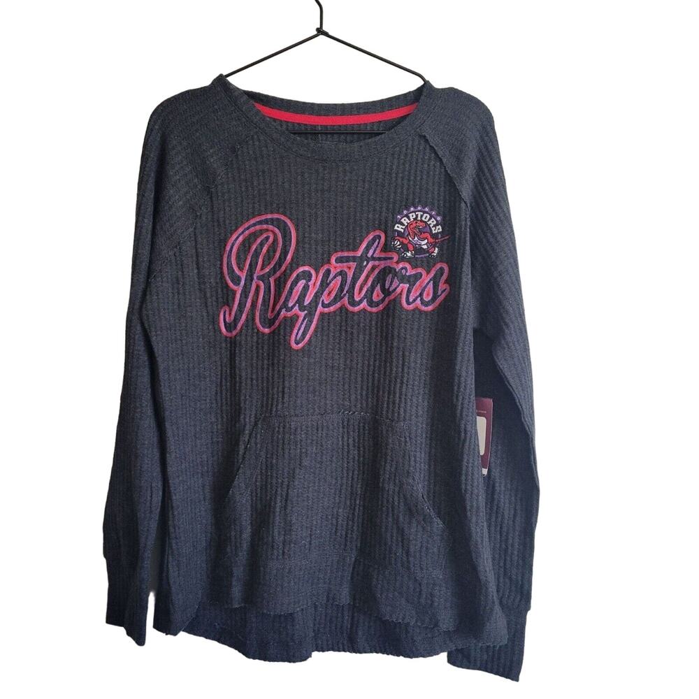 Toronto Raptors Womens Sz L Long Sleeve Waffle Knit Shirt NBA NEW